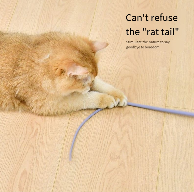 Silicone Cat Teaser Mouse Tail