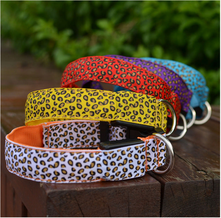 Leopard Led Luminous Dog Collar