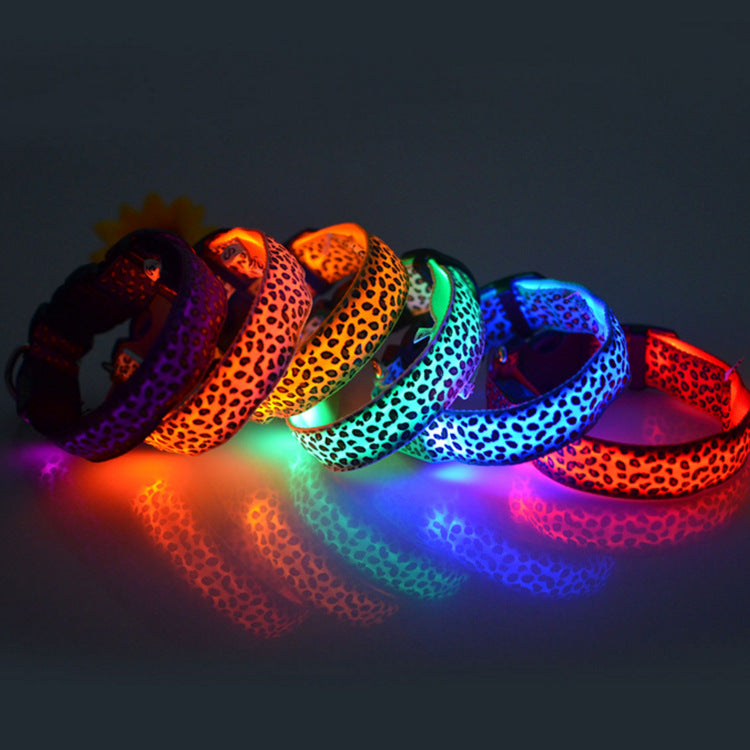 Leopard Led Luminous Dog Collar