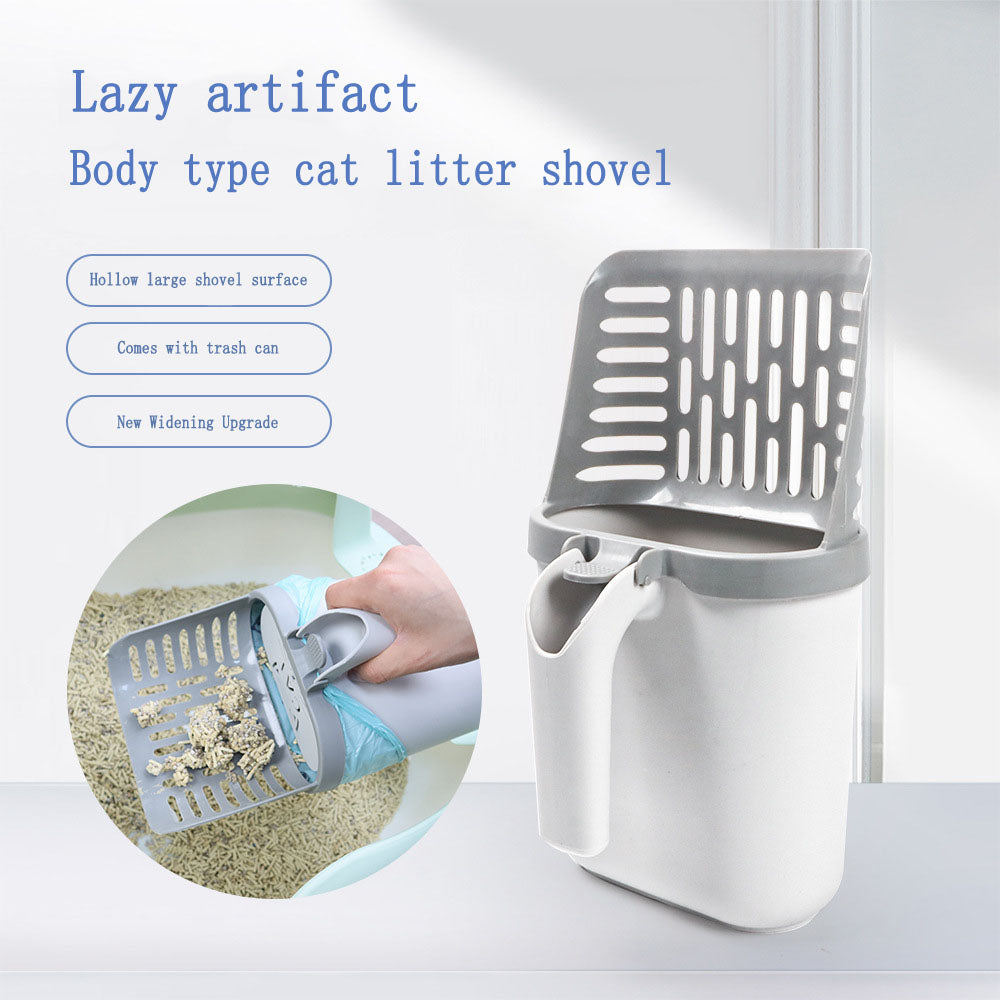 New Integrated Cat Litter Shovel Set Bin Bag Large Capacity Cat Excrement Shovel