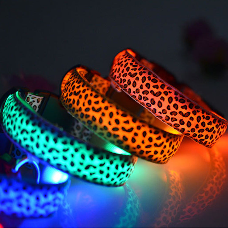 Leopard Led Luminous Dog Collar