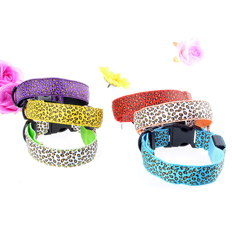 Leopard Led Luminous Dog Collar