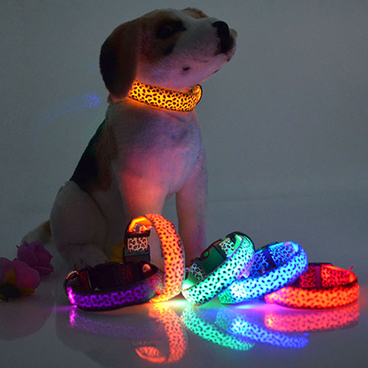 Leopard Led Luminous Dog Collar