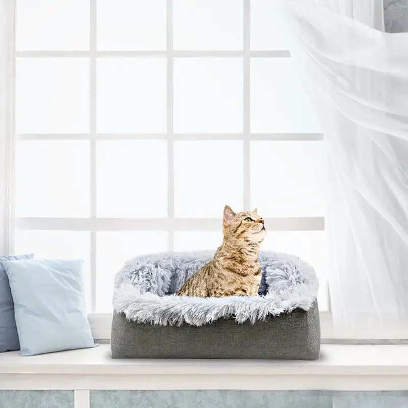 Two-In-One Plush Cat Bed + Laundry Bag