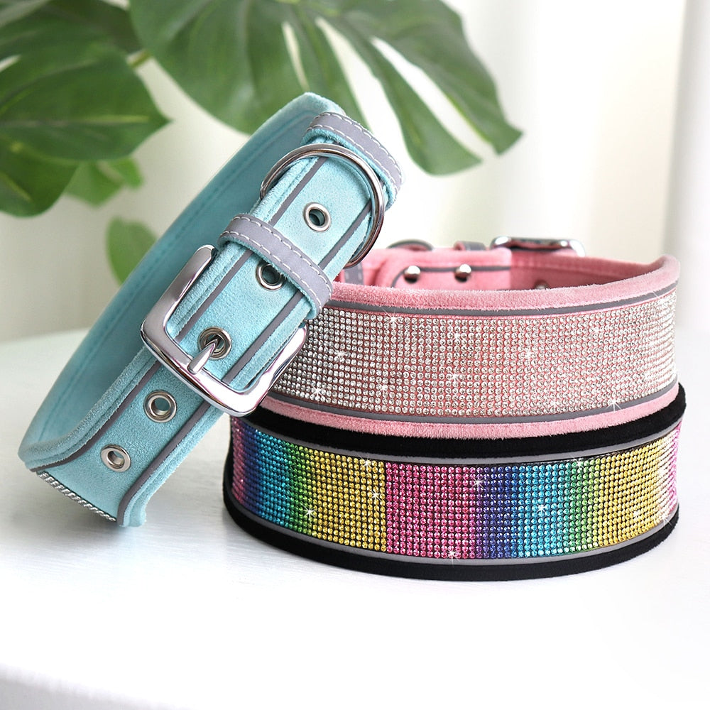 PoochDazzle - Crystal Rhinestone Reflective Dog Collar