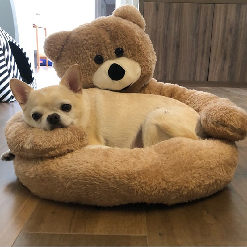 TEDDYLOUNGE - SUPER SOFT WARM CUTE BEAR HUG PET BED